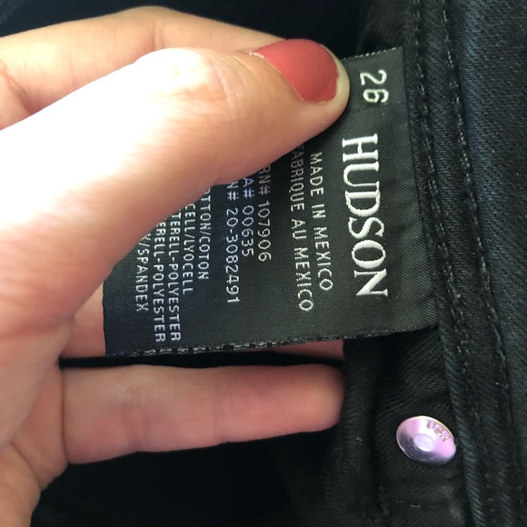 Hudson Black Collin Flap Pocket Skinny Jeans - Picture 4 of 5